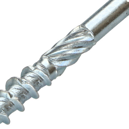 1 x Rammeskrue TEKOR forsænket hoved med takker T40 8X160 Gevind 80 spids anti-kløvning type 17 cut elforzinket stål