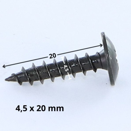 1 x Træ og spånplade skrue kopskrue Pozi PZ8 4,5X20 sort galvaniseret