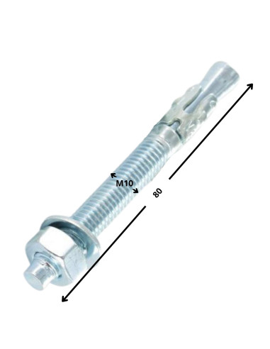 1 x Stift Anker M10X80 elforzinket stål