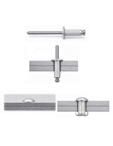 1 x Blindnitter Aluminium Tiger stål 6X10 fladt...