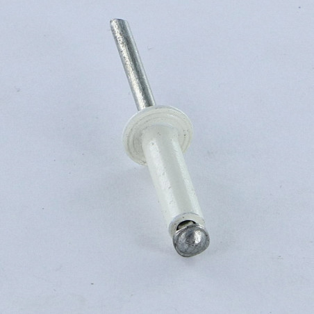 1 x Skrælnitte GOSTAR Aluminium stang stål Standard rund hoved 4X16 RAL9003 sikkerhed hvid