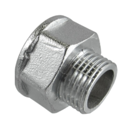 1 x Reduceret sekskantet nippel Figur 246 han/hun 12x17 (3/8') X 15x21 (1/2") Forkromet messing