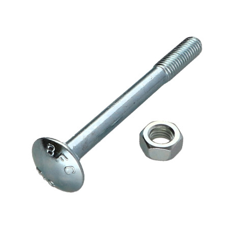 1 x Vognbolt M8X80 Gevind 22 delvis gevind elforzinket stål