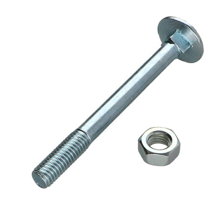 1 x Vognbolt M8X80 Gevind 22 delvis gevind elforzinket stål