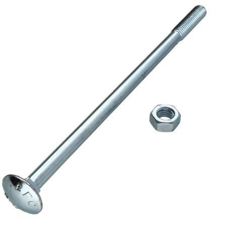 1 x Vognbolt M8X160 Gevind 28 delvis gevind elforzinket stål
