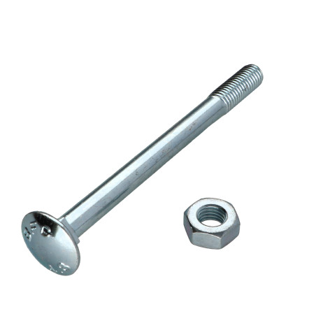 1 x Vognbolt M10X120 delvis gevind Klasse 4.8 elforzinket stål