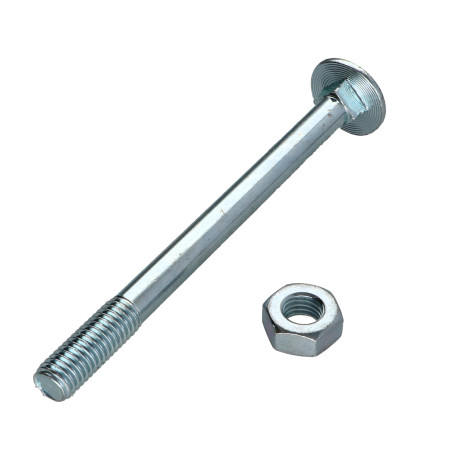 1 x Vognbolt M10X120 delvis gevind Klasse 4.8 elforzinket stål
