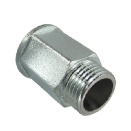 1 x Sekskantet nippel Figur 529 han/hun 15x21 (1/2") X 30 Forkromet messing