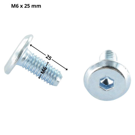 1 x Vis m taux t te plade Sekskantet fatning 4 M6X25 elforzinket stål