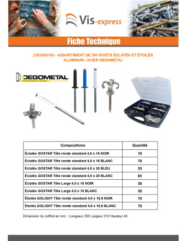 1 x Udvalg 500 Nitte GOSTAR GOLIGHT Aluminium...