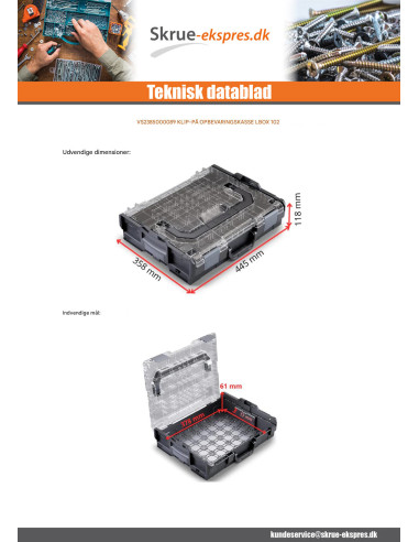 1 x CASE OPBEVARING KLIPPES LBOX 102