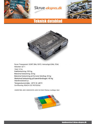1 x CASE OPBEVARING KLIPPES LBOX 102