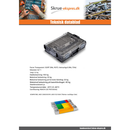 1 x CASE OPBEVARING KLIPPES LBOX 102
