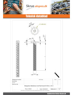 Vis m taux t te plade Sekskantet fatning 4 M6X53... 2