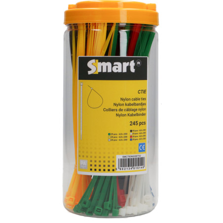 1 x Udvalg 245 Klemme til stramning i rustfrit stål Nylon