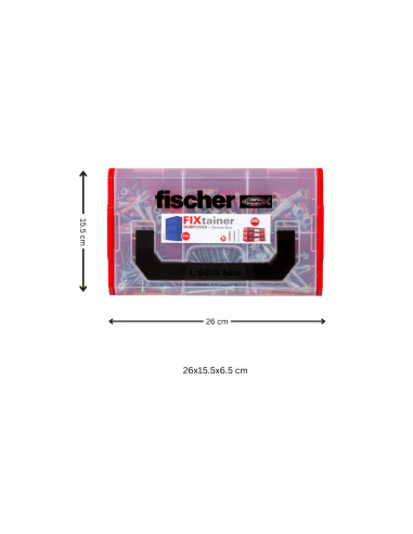 1 x Udvalg Skrue og Plug Fischer FIXTAINER