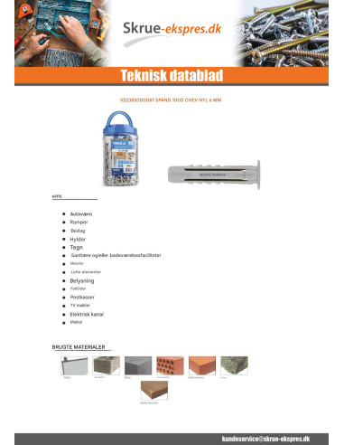 1 x Spand med 1000 Plug Nylon 6