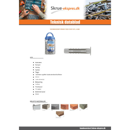 1 x Spand med 1000 Plug Nylon 6