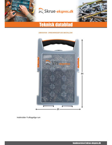 1 x CASE OPBEVARING 38X21X6.2