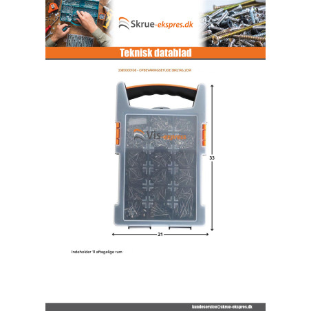 1 x CASE OPBEVARING 38X21X6.2