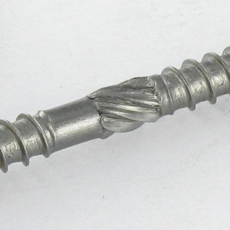 1 x V.TKR Ansatsskrue forsænket hoved T25 5X70 spids anti-kløvning type 17 cut Rustfrit stål A2 Brun